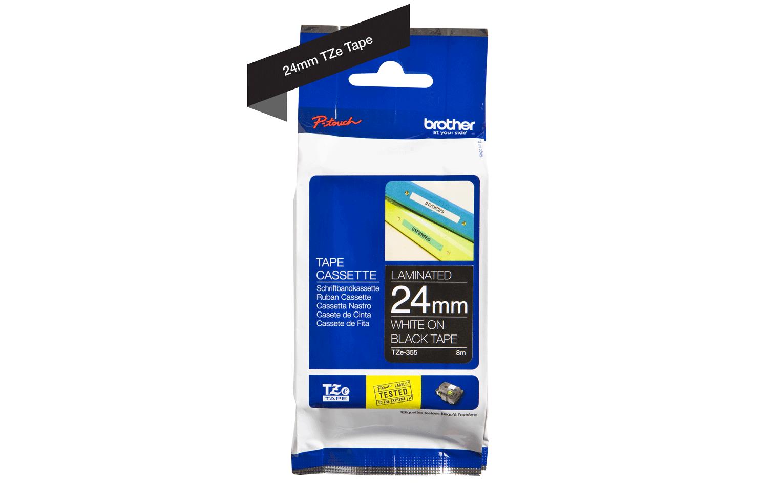 Brother Beschriftungsband TZe-355 Weiss auf Schwarz