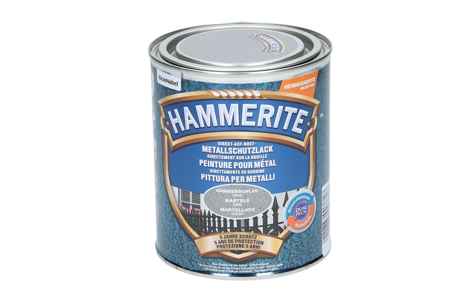 Hammerite Metall-Schutzlack HS Grau, 750 ml