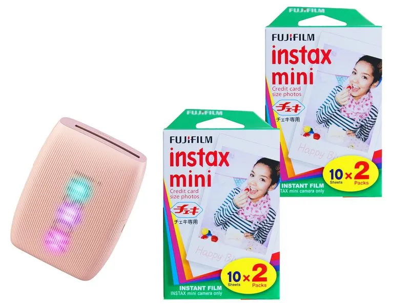 Fujifilm Mobiler Drucker mini Link 3 Inkl. 2x Duo Pack Rosa