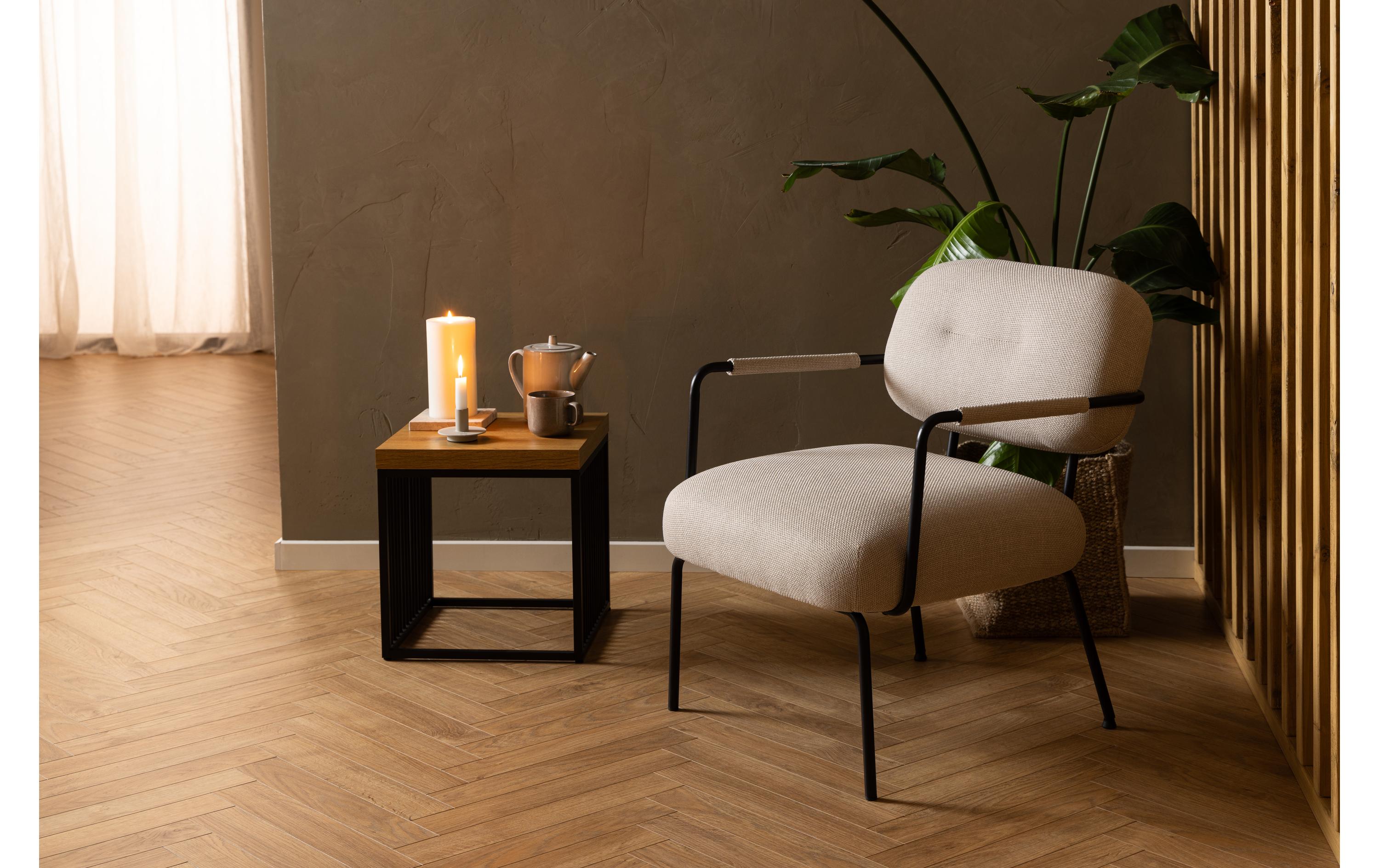 AC Design Beistelltisch Strington 40 x 40 x 42 cm, Braun/Schwarz