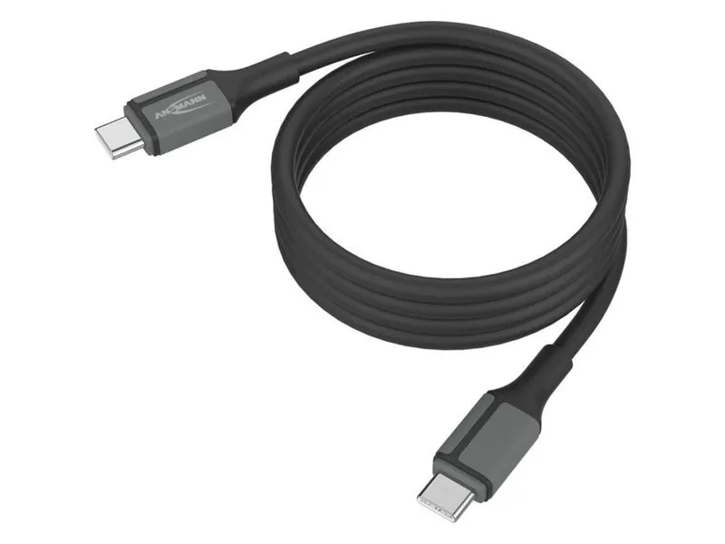 Ansmann Magnetisches Silikonkabel USB-C auf USB-C, 120 cm schwarz Ansmann Magnetisches Silikonkabel USB-C auf USB-C, 120 cm schwarz
