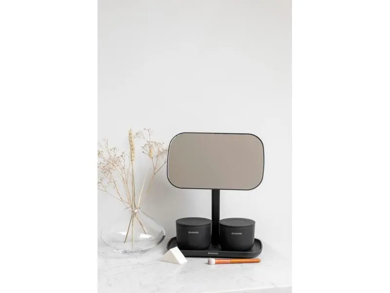 Brabantia Kosmetikspiegel ReNew mit Ablageschale, Schwarz