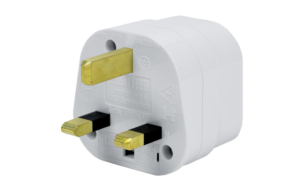 STEFFEN Reiseadapter CH – UK, Weiss