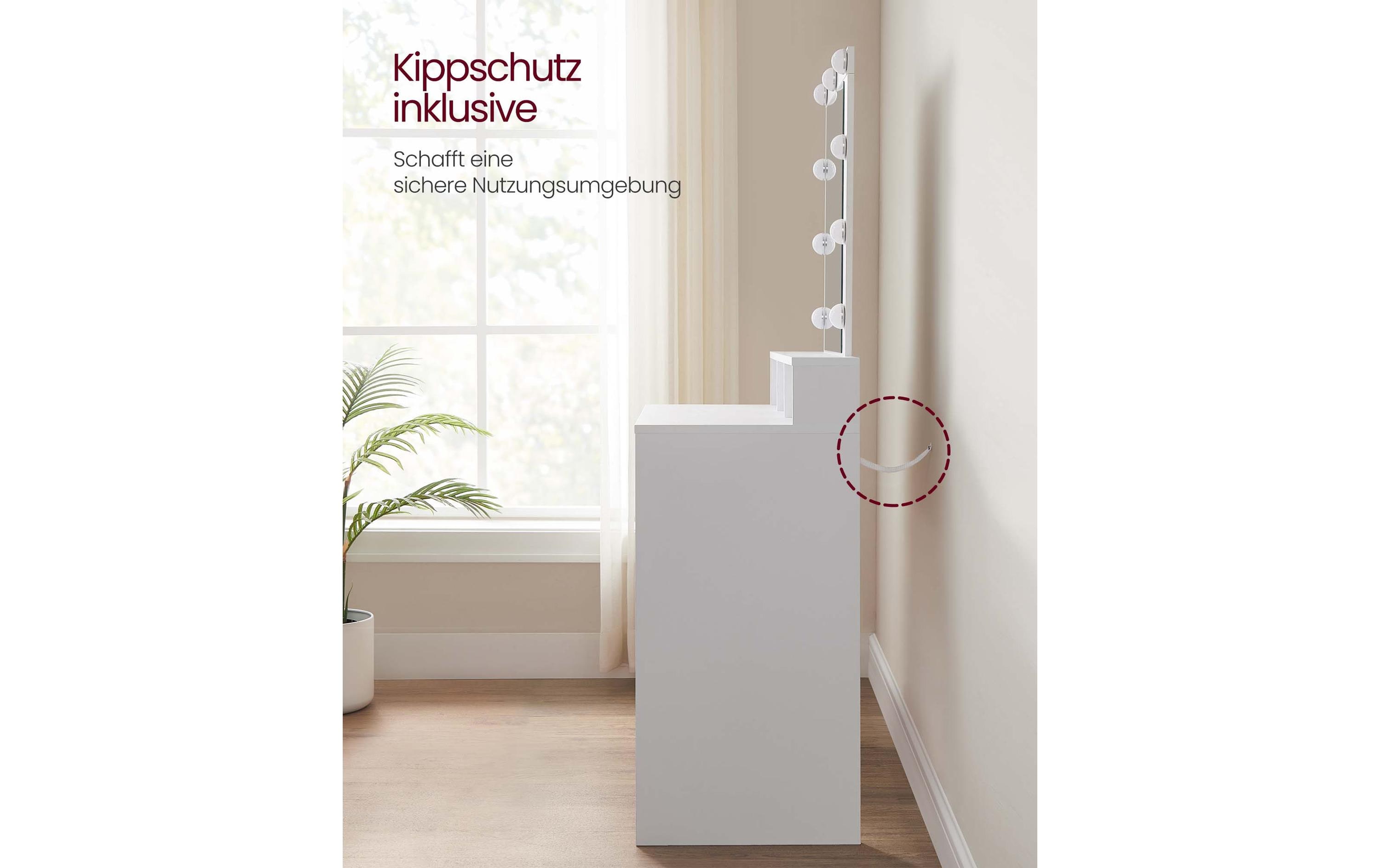 VASAGLE Schminktisch 100 x 40 x 145 cm, Weiss