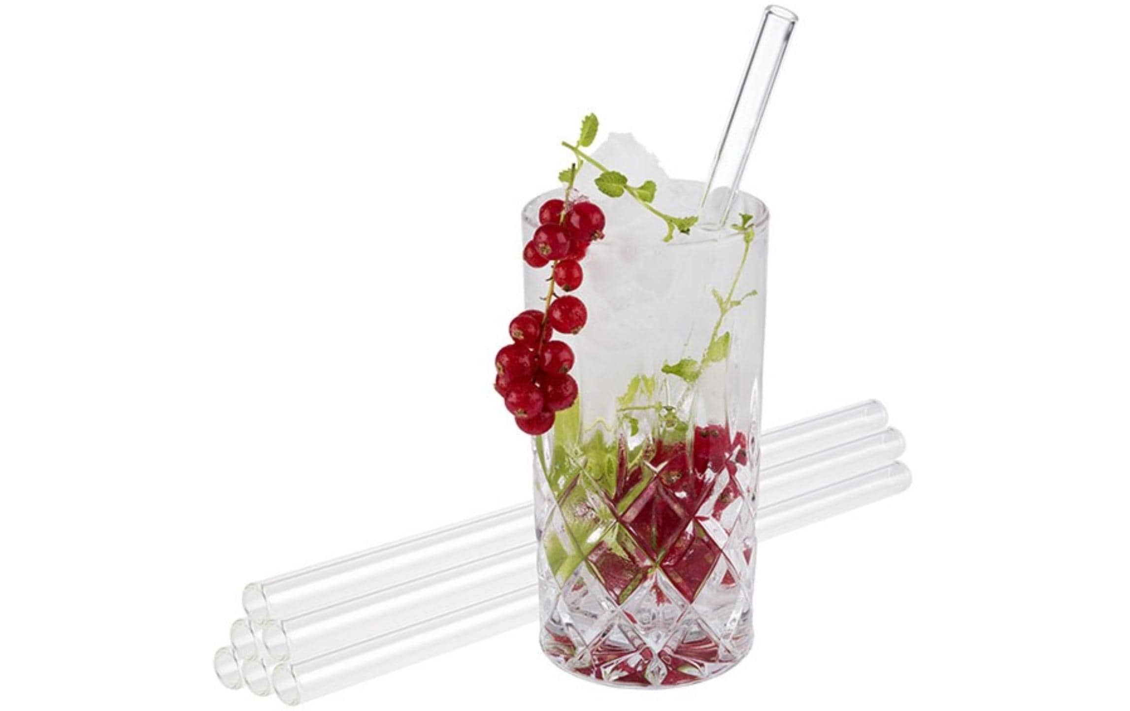 APS Strohhalm 7er-Set, 21 cm, Transparent