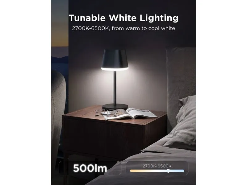 Govee Tischleuchte Schwarz, 500 lm, RGBICWW, 4800 mAh Govee Tischleuchte Schwarz, 500 lm, RGBICWW, 4800 mAh
