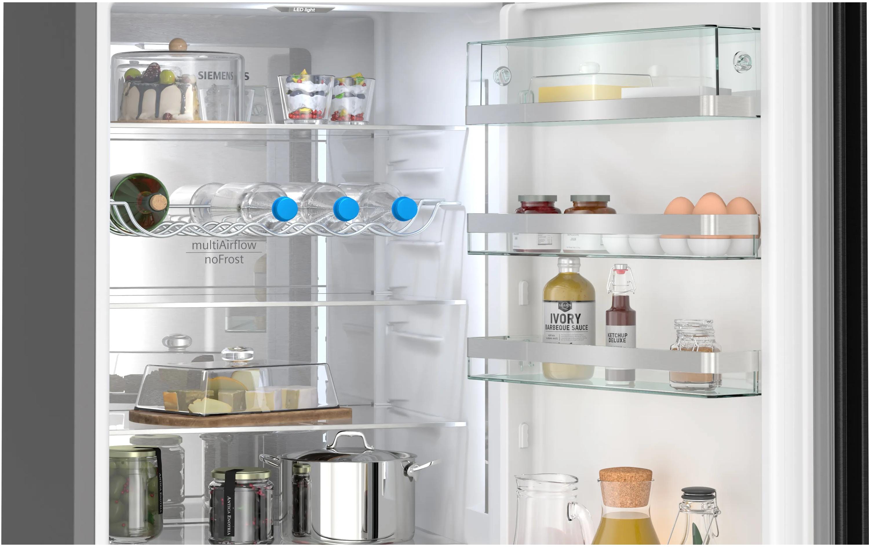 Siemens Kühl-Gefrierkombination KG39NSBBF Rechts/Wechselbar, Schwarz