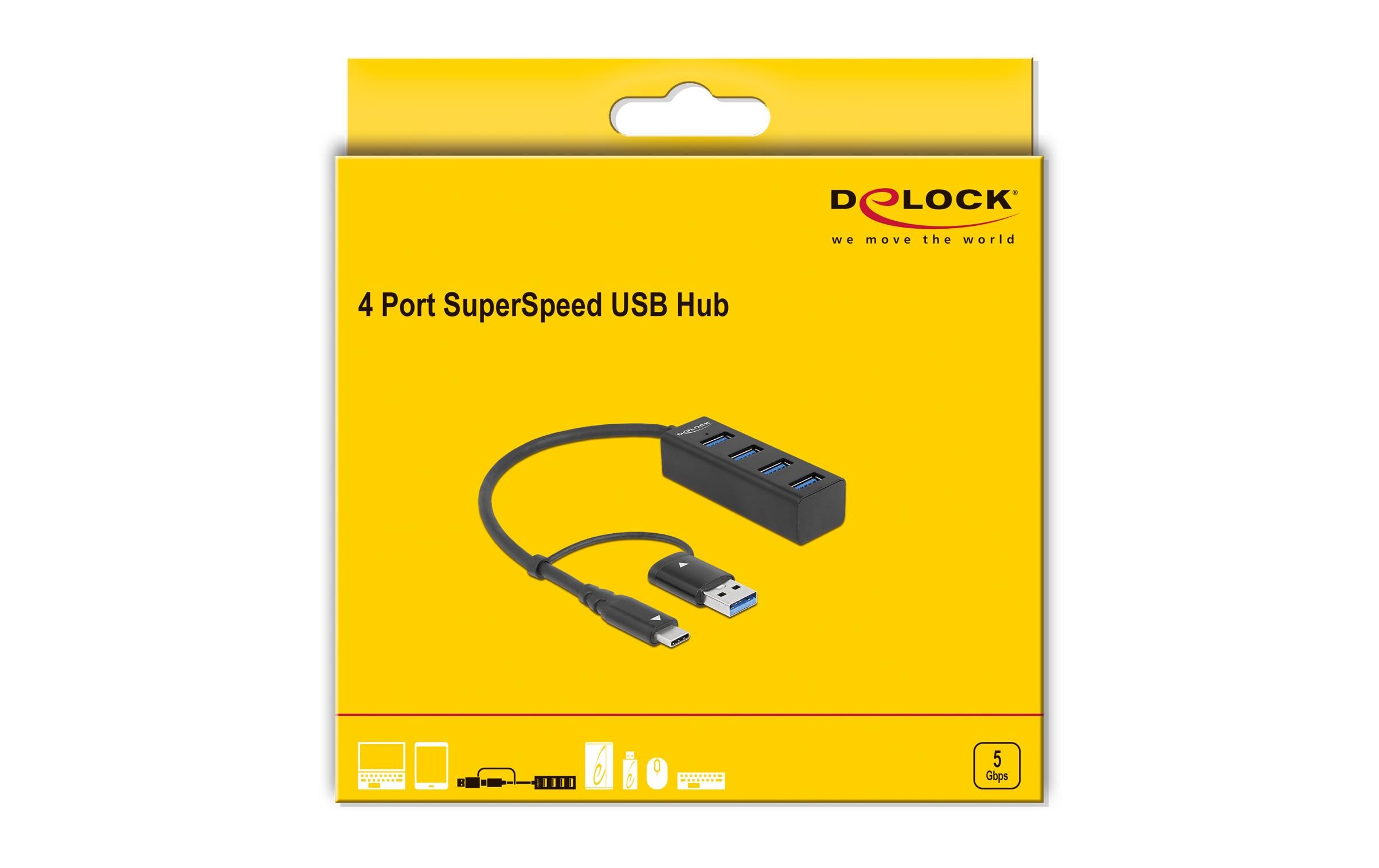 Delock USB-Hub 3.0 Typ-C