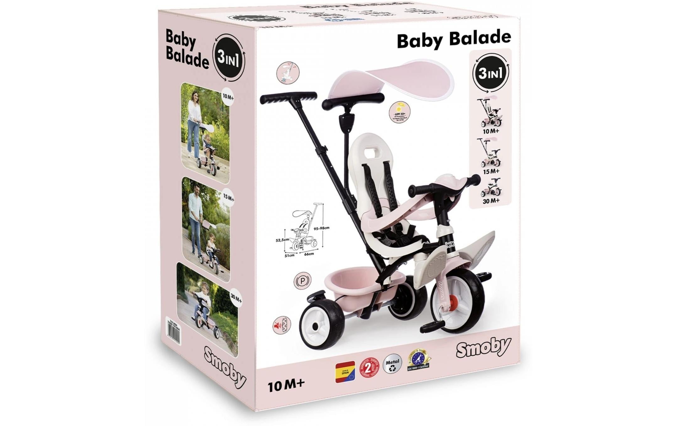 Smoby Dreirad Baby Balade Rosa