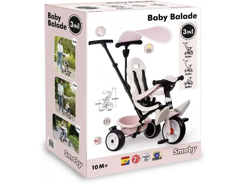 Smoby Dreirad Baby Balade Rosa