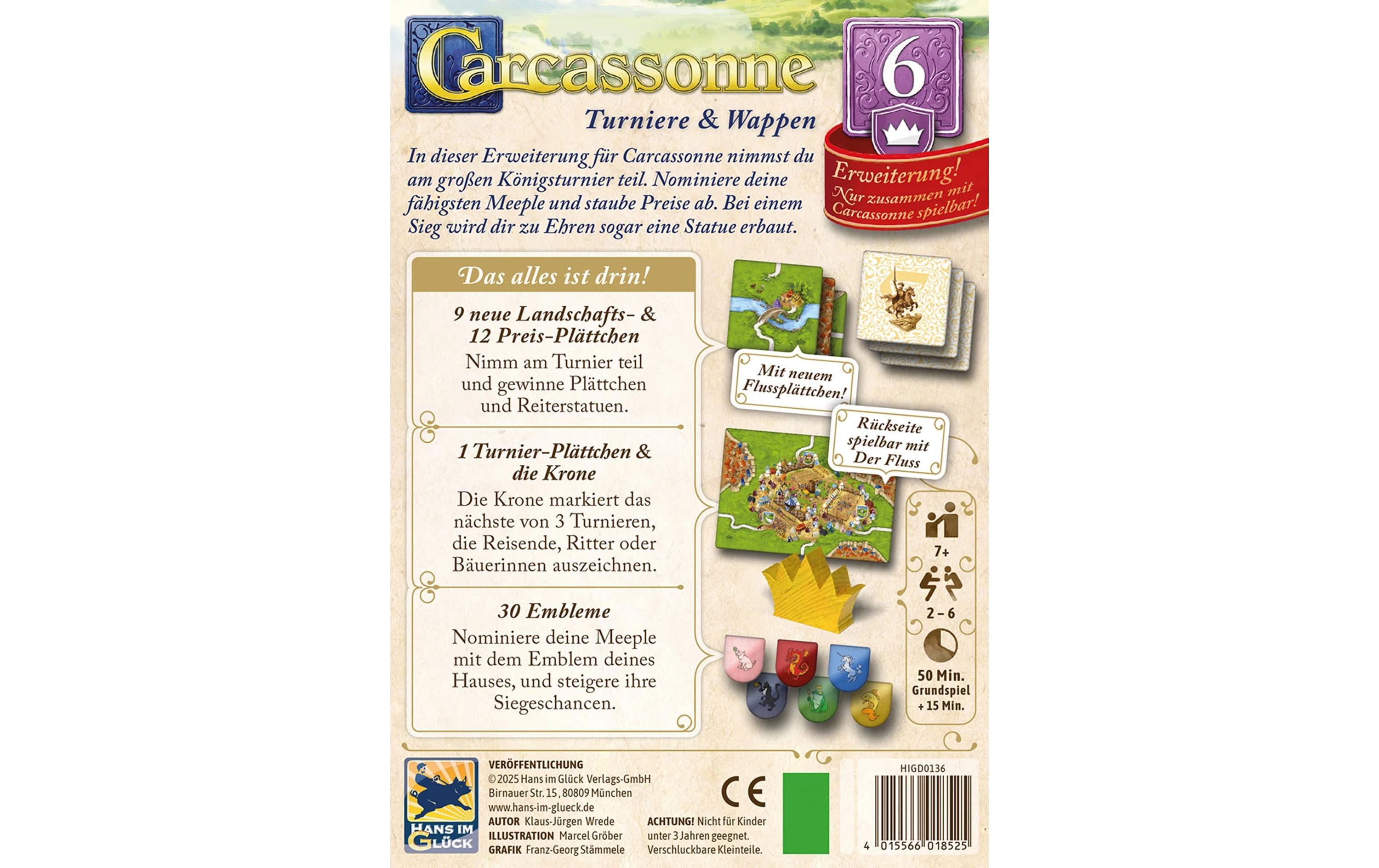 Hans im Glück Familienspiel Carcassonne Turniere und Wappen (d) Hans im Glück Familienspiel Carcassonne Turniere und Wappen (d)