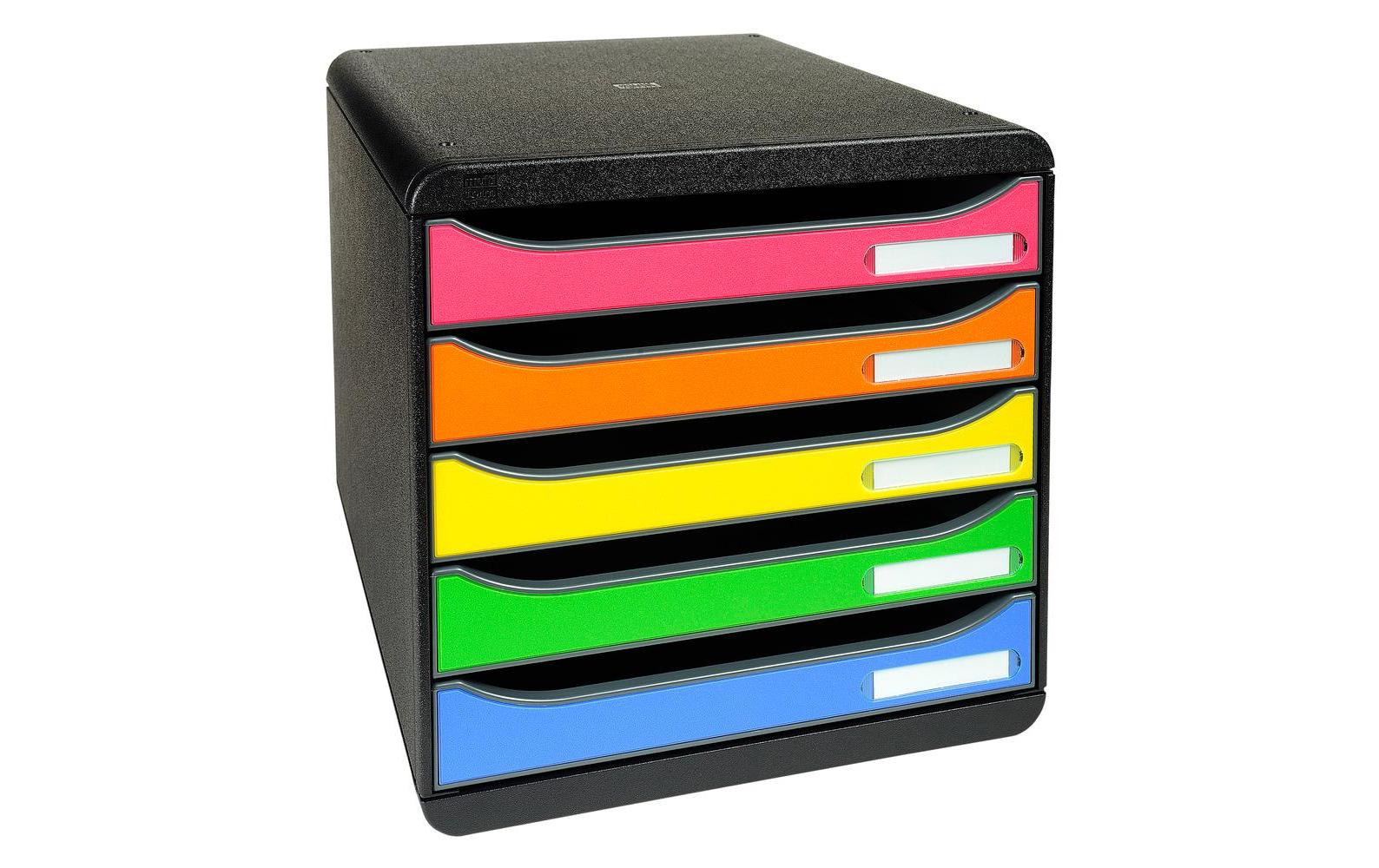 Biella Schubladenbox Big-Box Plus A4+ Schwarz glänzend/Mehrfarbig Biella Schubladenbox Big-Box Plus A4+ Schwarz glänzend/Mehrfarbig
