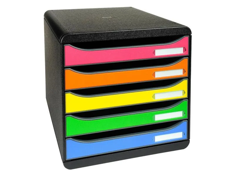 Biella Schubladenbox Big-Box Plus A4+ Schwarz glänzend/Mehrfarbig Biella Schubladenbox Big-Box Plus A4+ Schwarz glänzend/Mehrfarbig