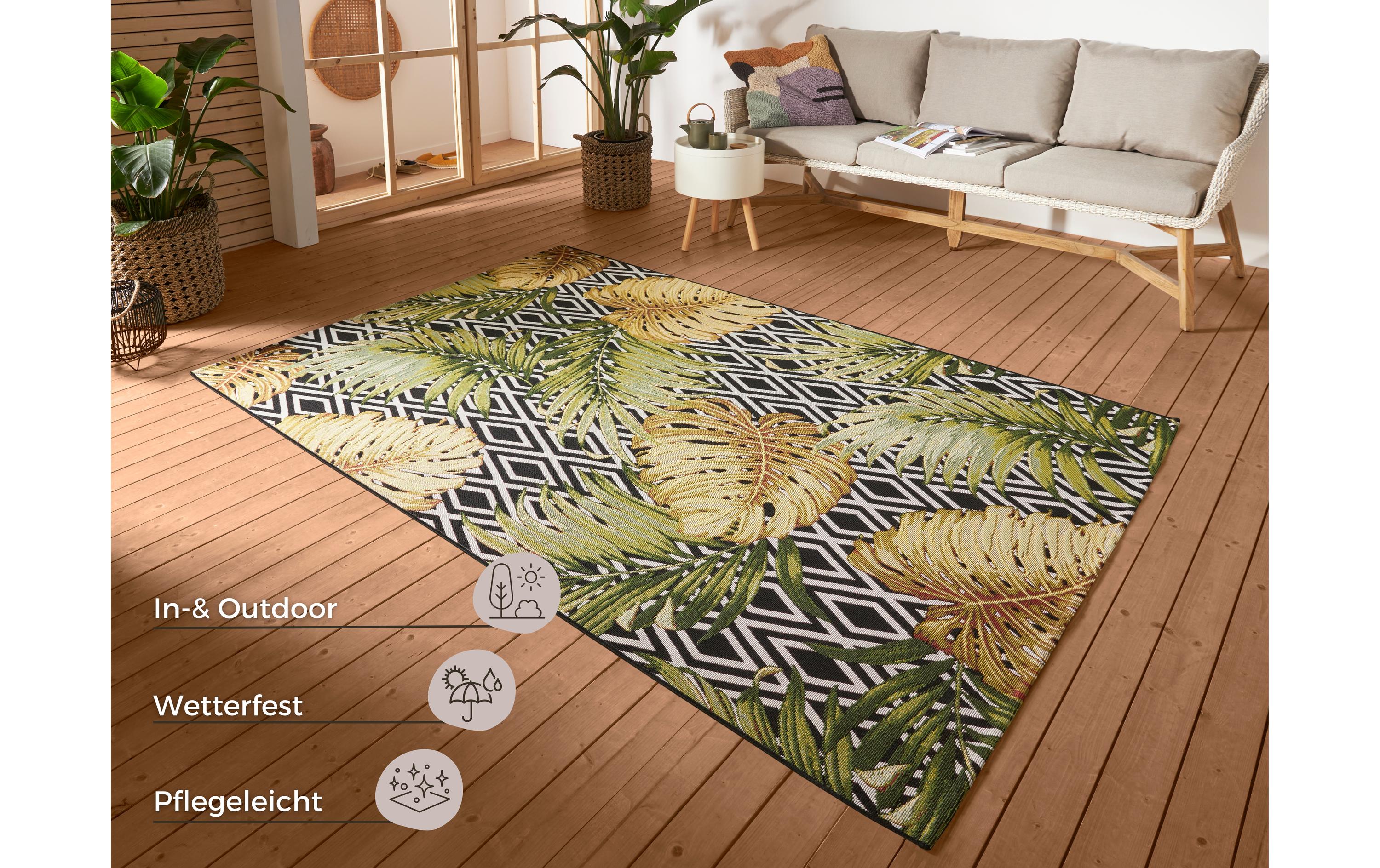 Hanse Home Teppich Diamonds and Leaves 120 cm x 180 cm, Mehrfarbig