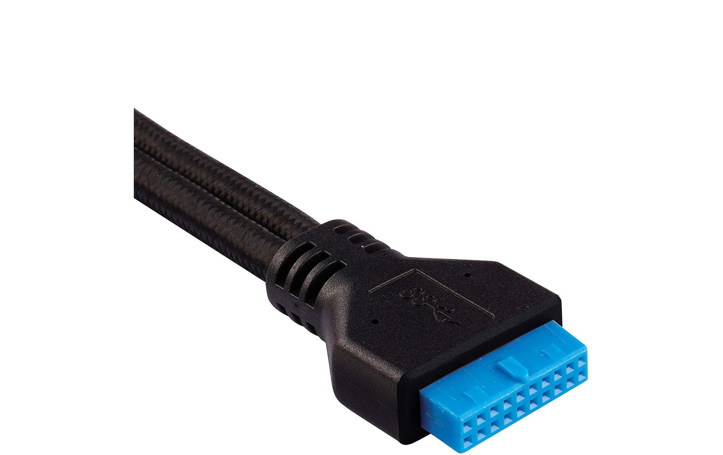 Corsair Frontpanel-Kabel Premium Sleeved Verlängerungskit Schwarz