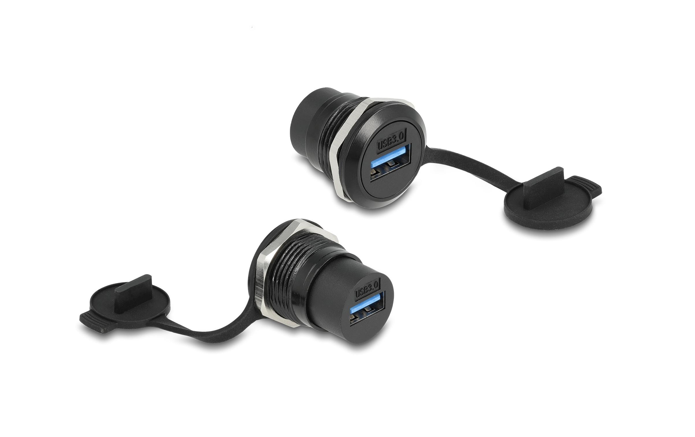 Delock USB 3.2 Gen 1 Typ-A Einbaubuchse mit Staubschutzkappe Delock USB 3.2 Gen 1 Typ-A Einbaubuchse mit Staubschutzkappe