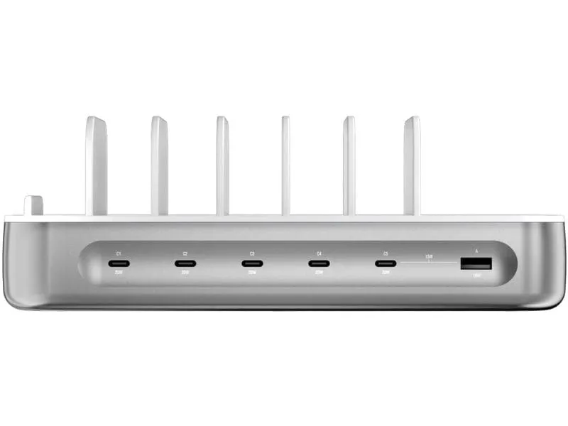4smarts Ladestation Team 100W 5C/1A inkl. 6 Kabel Silber 4smarts Ladestation Team 100W 5C/1A inkl. 6 Kabel Silber