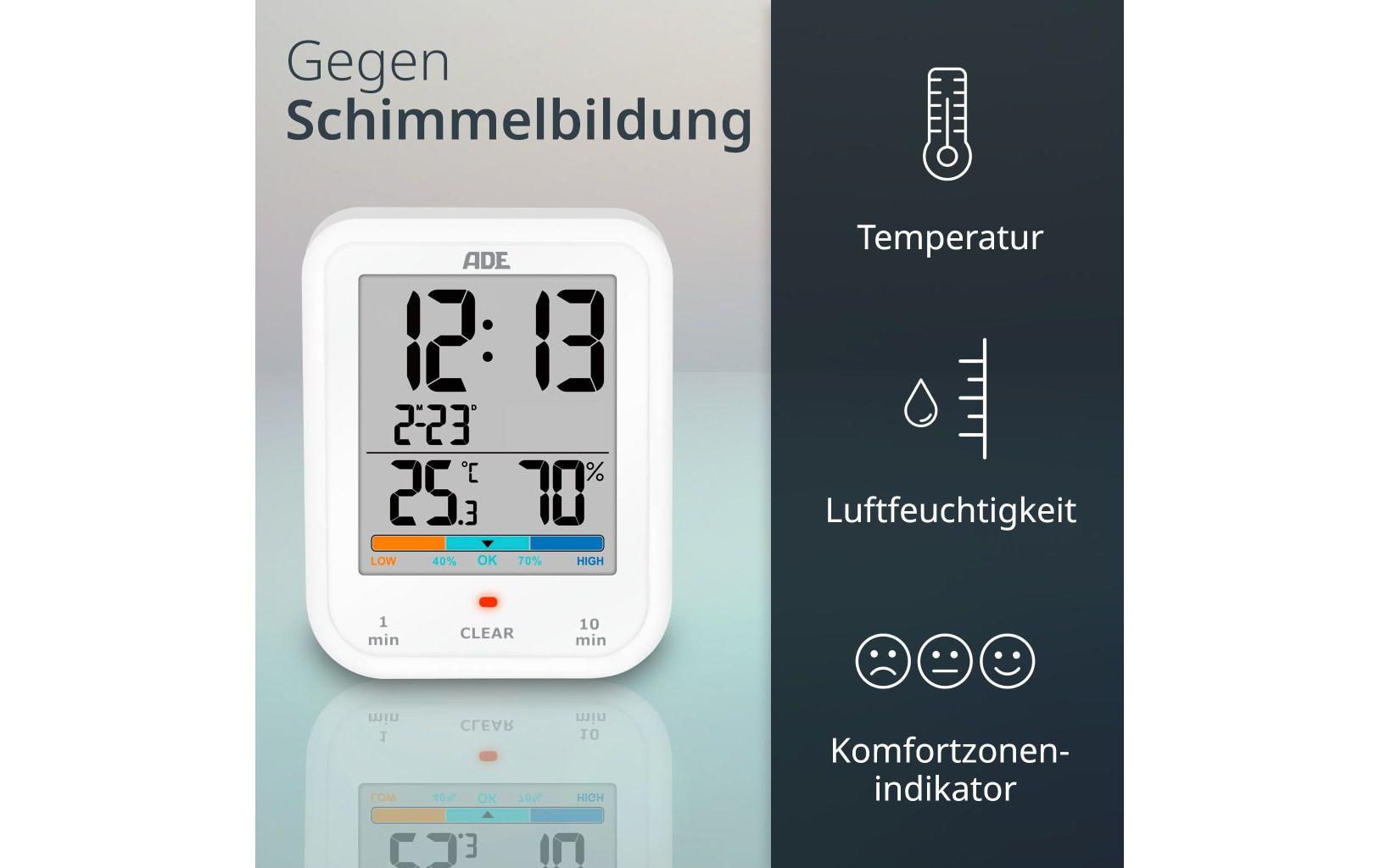 ADE Wetterstation Thermo-Hygrometer Weiss