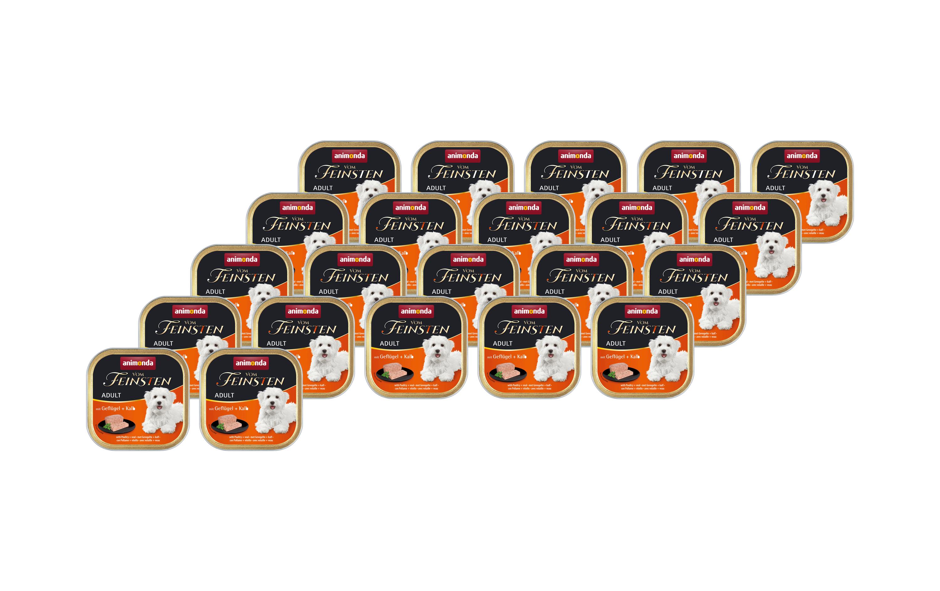 animonda Nassfutter vom Feinsten Geflügel & Kalb, 22 x 150 g Kit