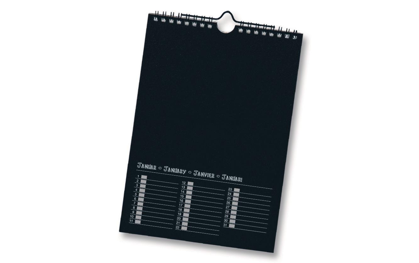 Folia Dauerkalender 17 x 24 cm, Schwarz Folia Dauerkalender 17 x 24 cm, Schwarz