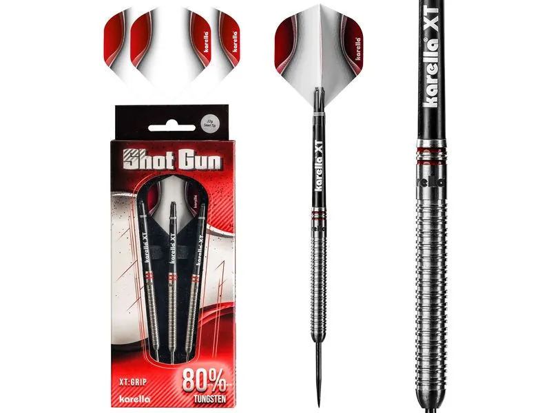 Karella Dartpfeile Steeldart Shotgun 22g, 3 Stück – Silber