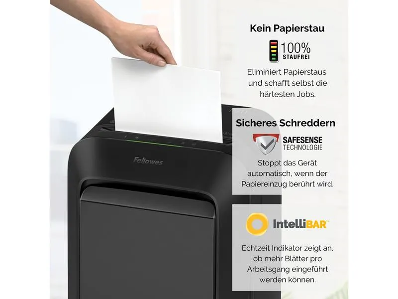 Fellowes Aktenvernichter LX211 P-5, 15 Seiten, Schwarz Fellowes Aktenvernichter LX211 P-5, 15 Seiten, Schwarz