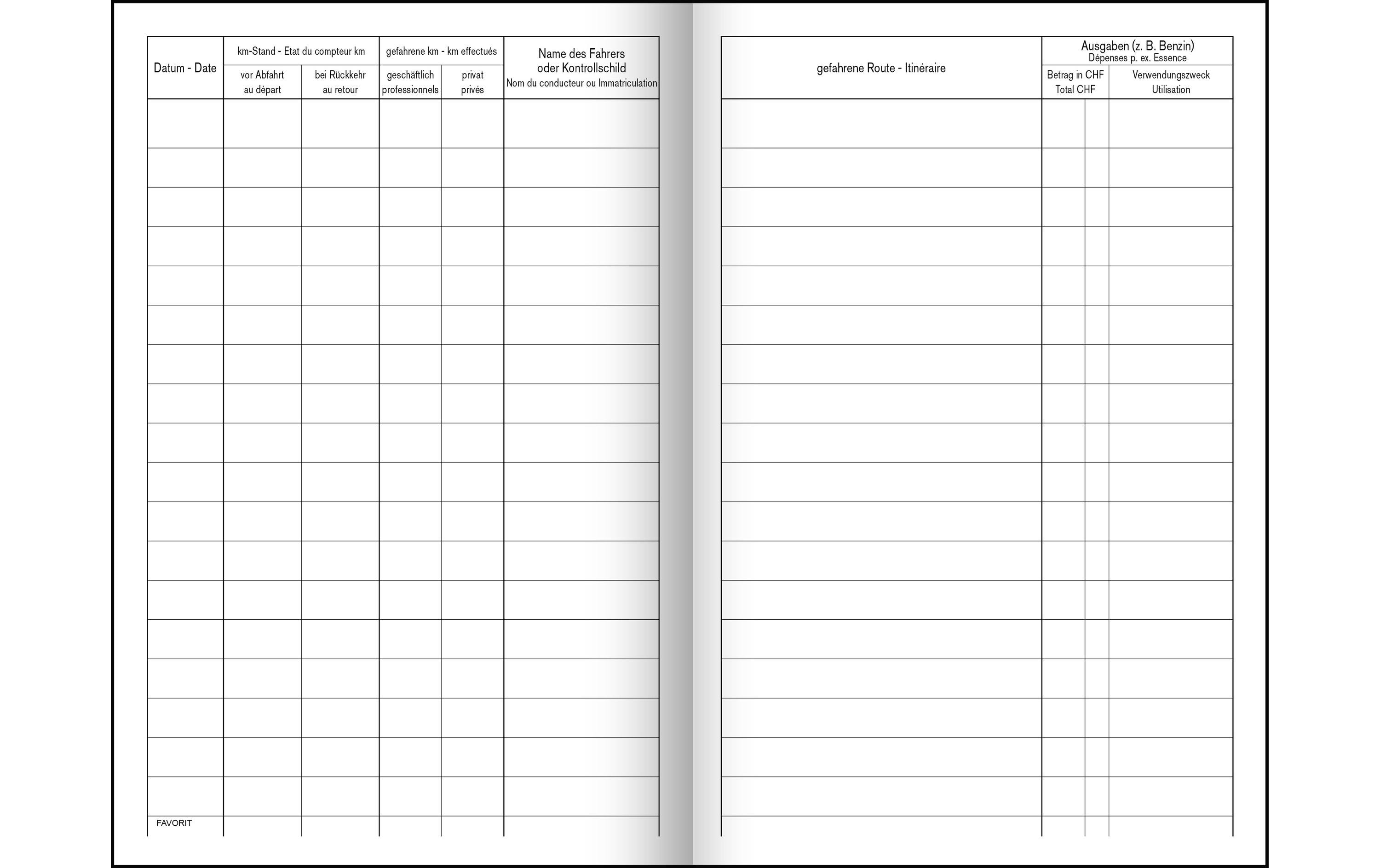 Favorit Durchschreibeblock Autobetriebs-Kontrolle 16 Blatt