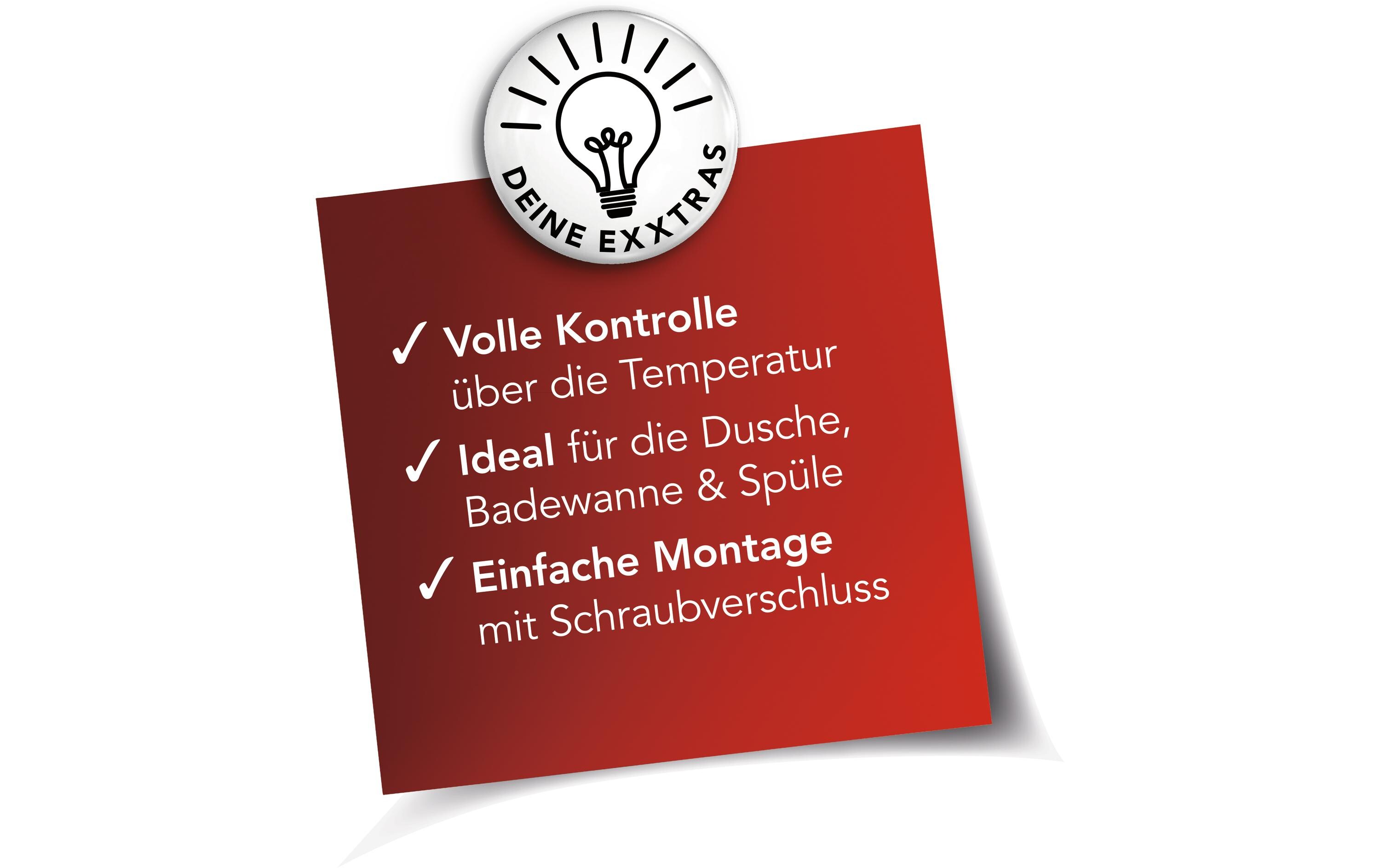 MAXXmee Thermometer Wasserarmaturen LED Durchlaufthermometer, 5-85C