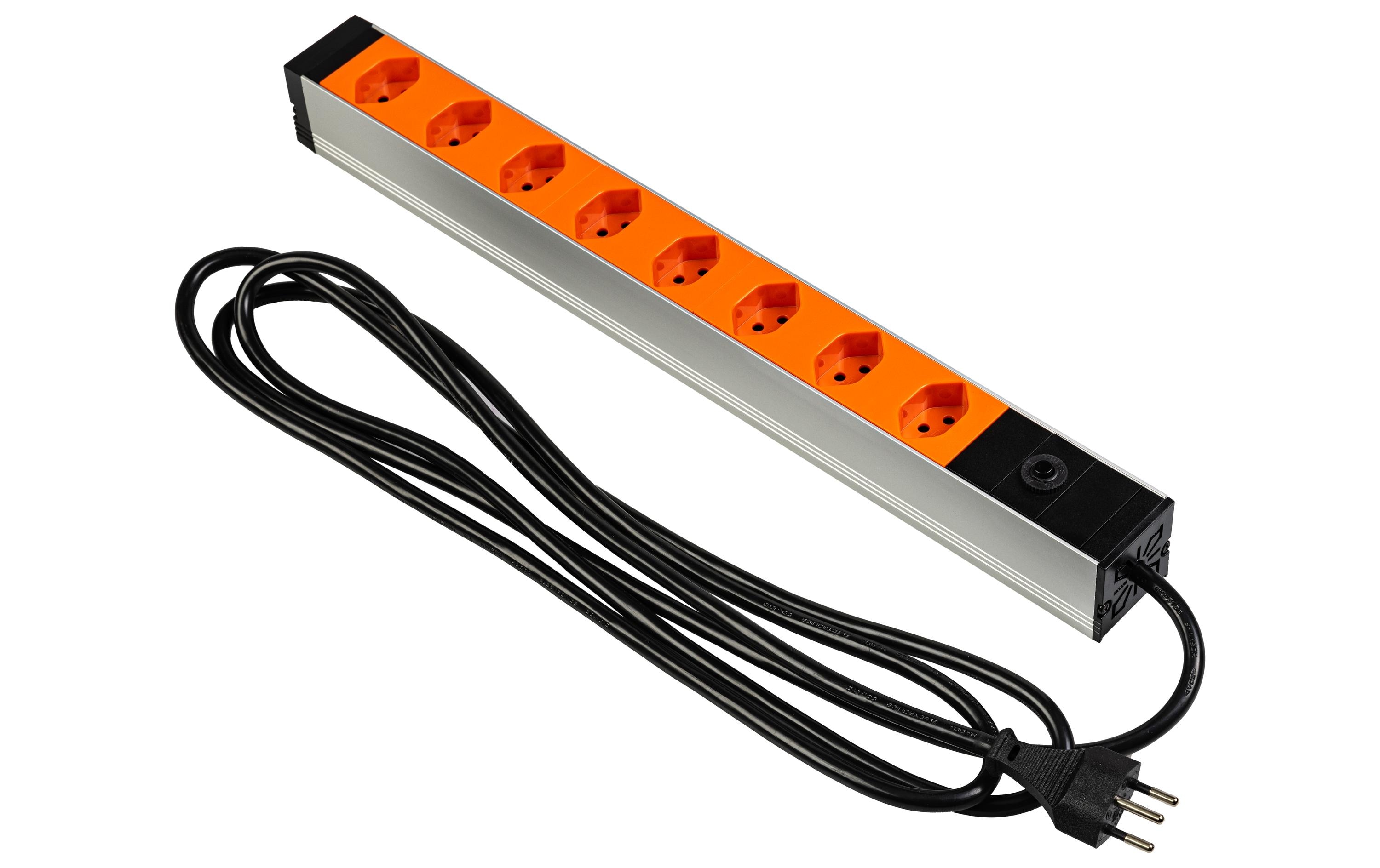 FURBER.power 19 Steckdosenleiste 8x T13 Orange FURBER.power 19 Steckdosenleiste 8x T13 Orange