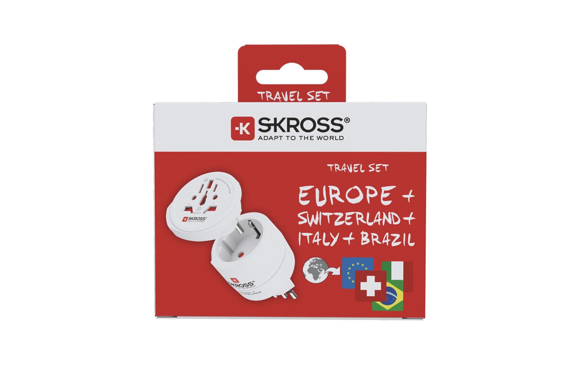 SKROSS Reiseadapter Combo World to CH + IT + BRA