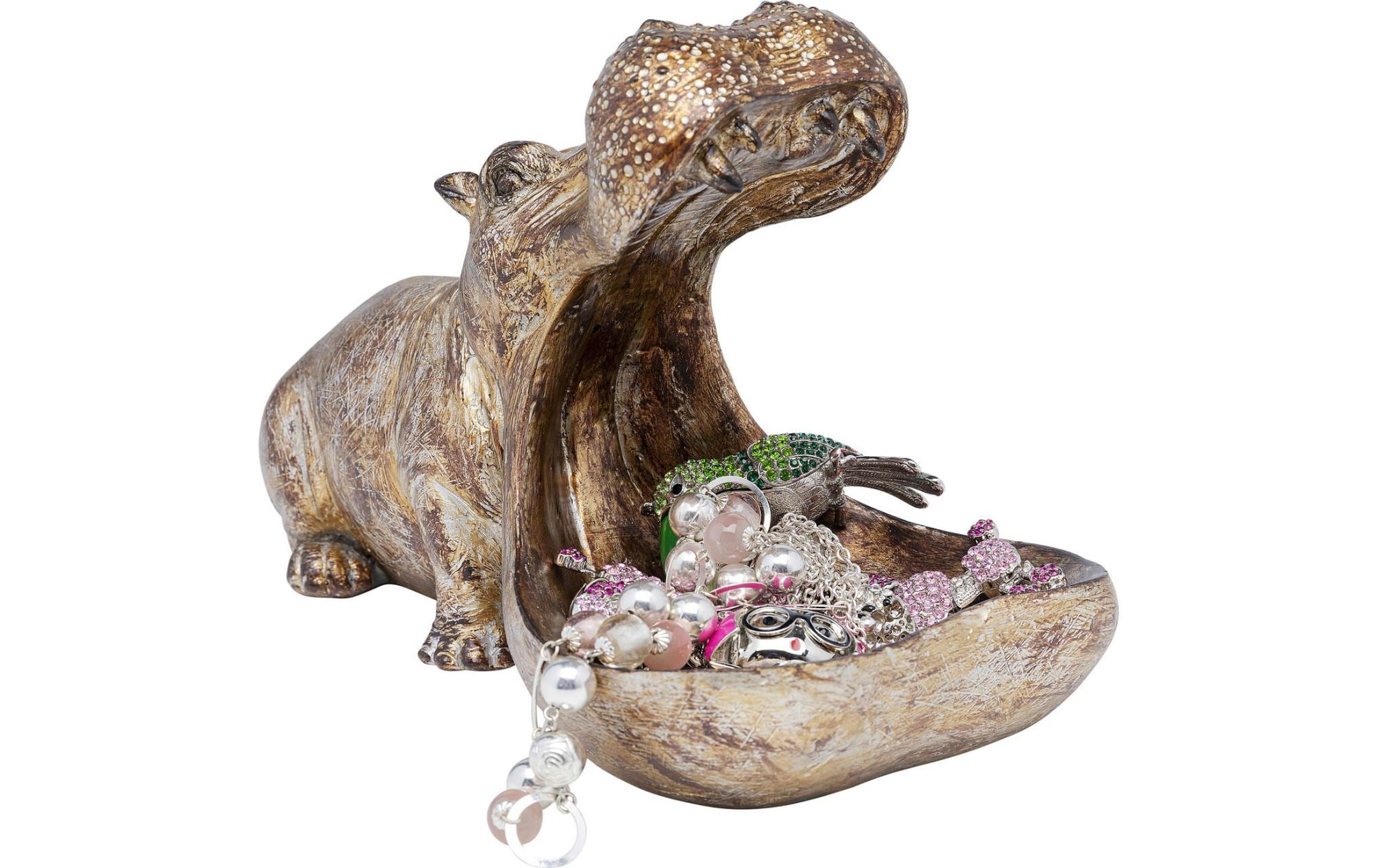 Kare Dekofigur Hungry Hippo Gold