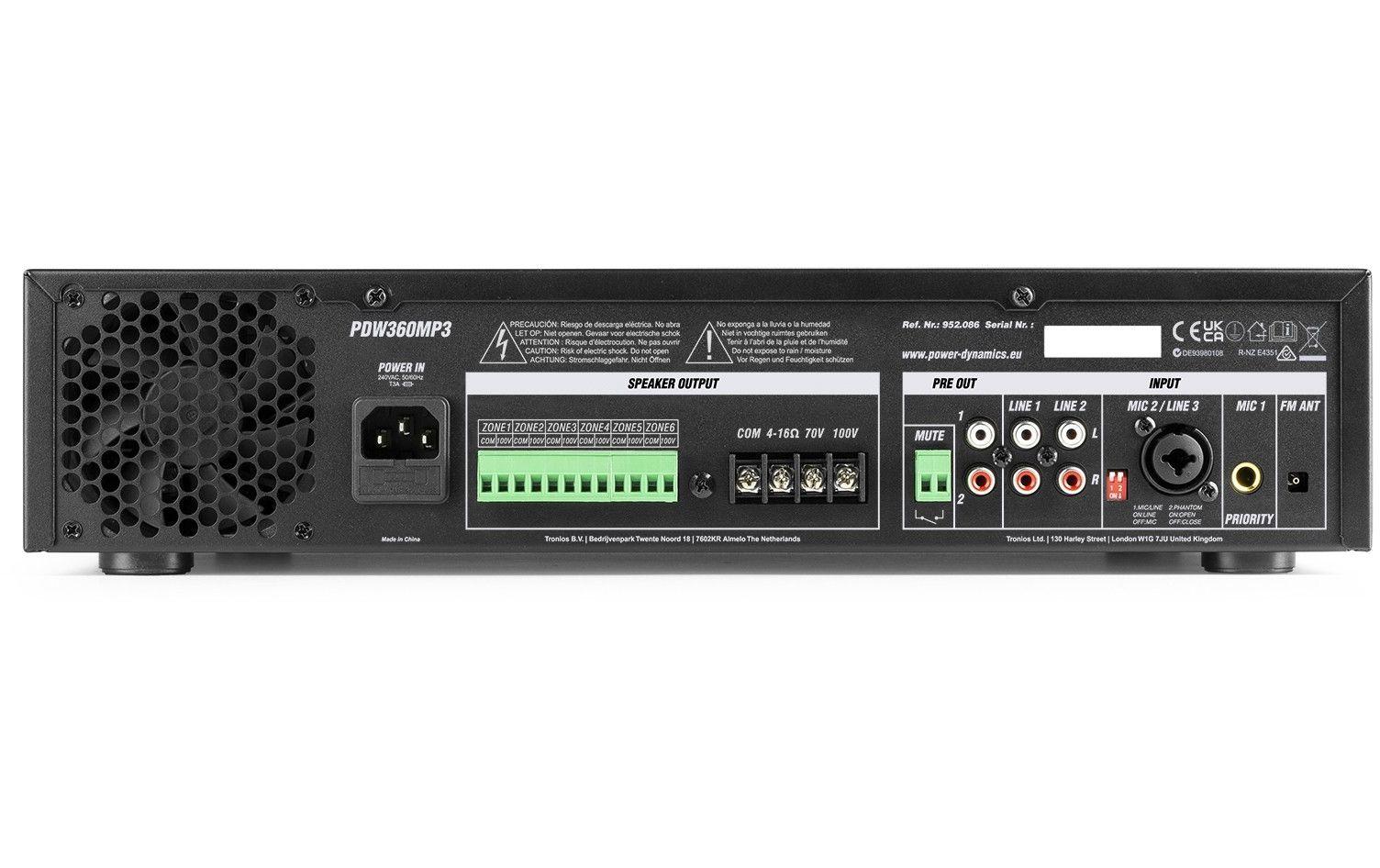 Power Dynamics Verstärker Pro PDW360 Mpx3