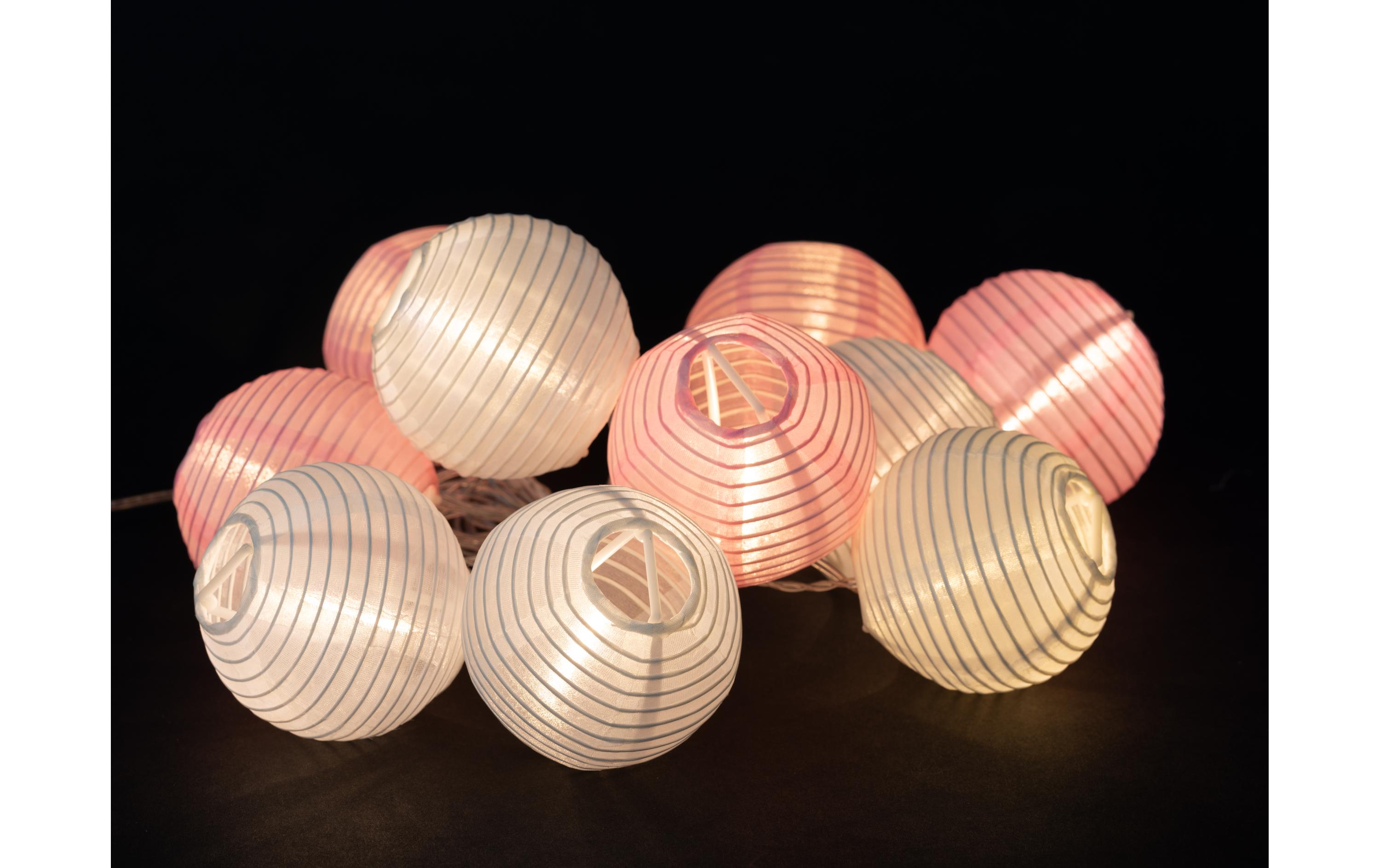 COCON Lichterkette LED Solar, Pink/Weiss, 3.7 m