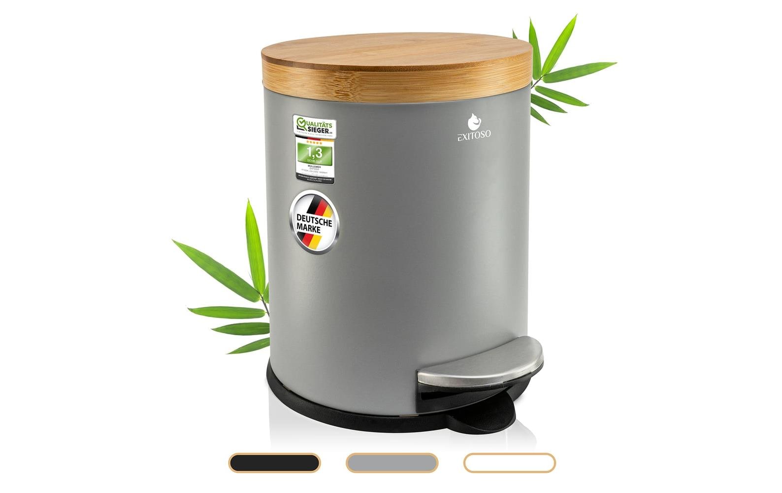 Exitoso Tretmülleimer mit Softclose-Deckel 5 l, Grau