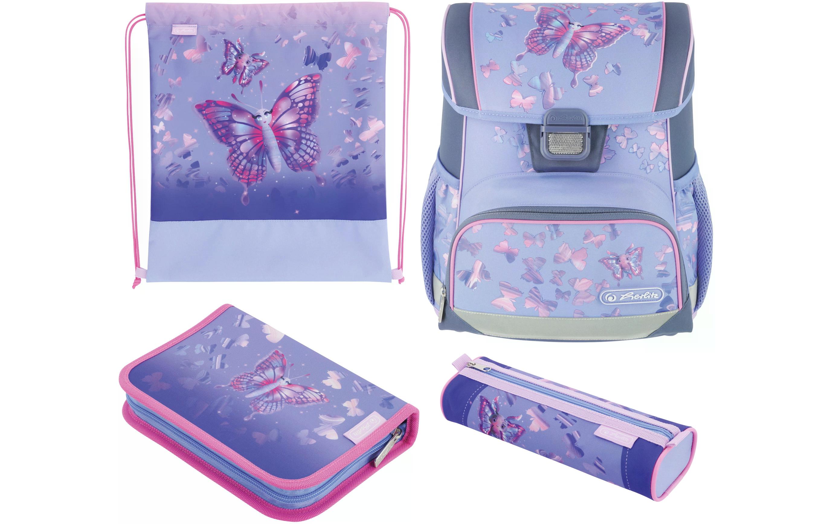 Herlitz Schulthek Loop Plus Blue Butterfly 4-teiliges Set Herlitz Schulthek Loop Plus Blue Butterfly 4-teiliges Set