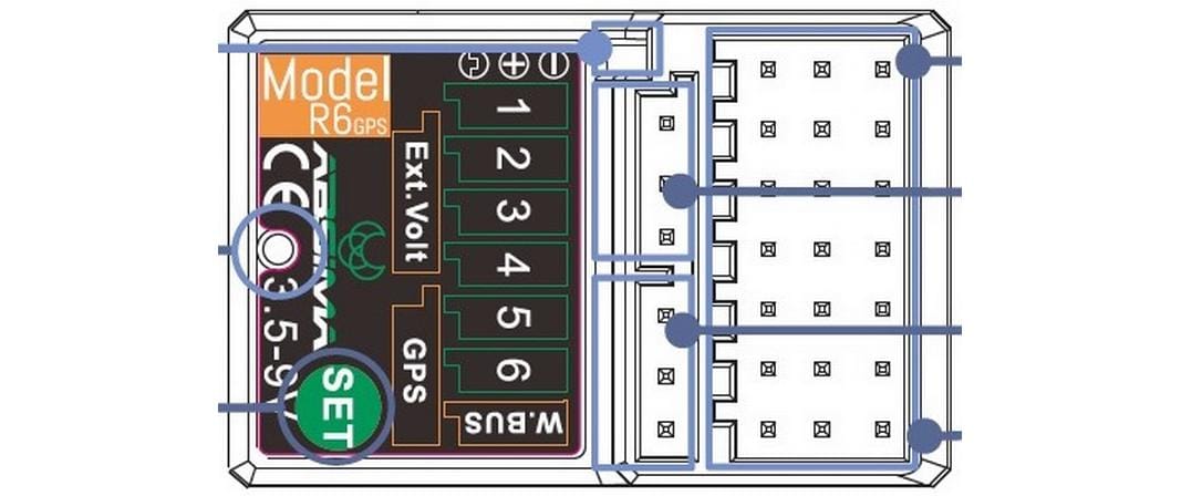 Absima Empfänger R6GPS 6-Kanal Absima Empfänger R6GPS 6-Kanal