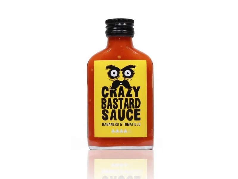 Crazy Bastard Sauce Hot Sauce Habanero und Tomatillo 100 ml Crazy Bastard Sauce Hot Sauce Habanero und Tomatillo 100 ml