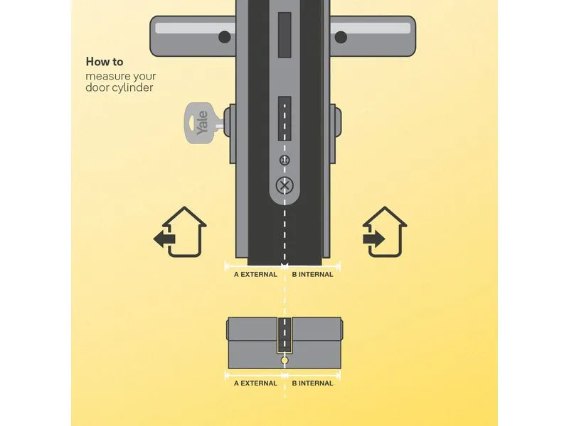 Yale Knaufzylinder 1300, NGF, 30/30, 5 Schlüssel High Security