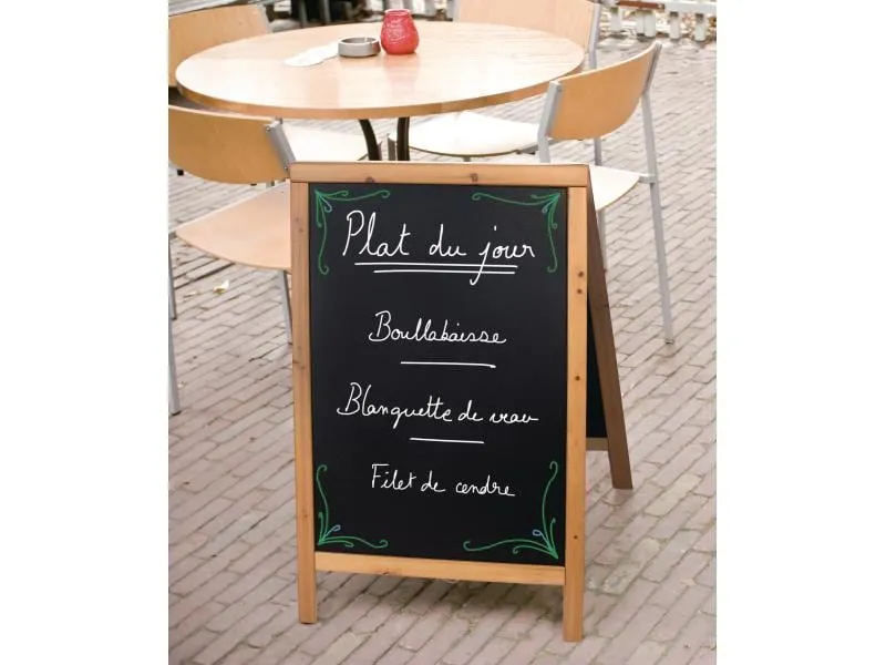 Securit Kreidetafel Teak Finish 55 x 85 cm Schwarz/Hellbraun Securit Kreidetafel Teak Finish 55 x 85 cm Schwarz/Hellbraun