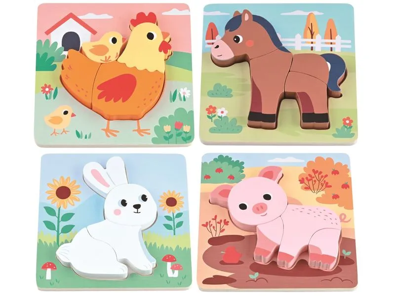 Spielba Holzspielwaren Puzzle-Set mit 4 Tieren Spielba Holzspielwaren Puzzle-Set mit 4 Tieren