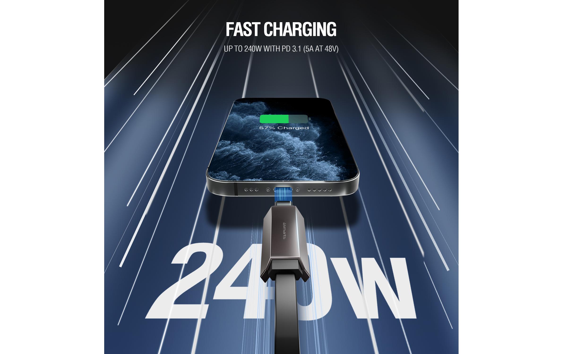 4smarts USB4-Kabel Enterprise Storage 240 W USB C - USB C 0.14 m 4smarts USB4-Kabel Enterprise Storage 240 W USB C - USB C 0.14 m