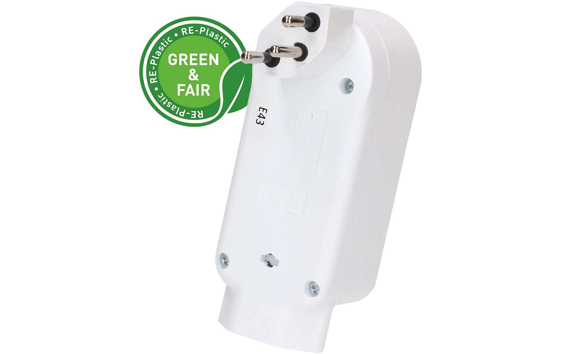 Max Hauri Abzweigstecker ADAPT 3+1x Typ 13, drehbar Green+Fair 3