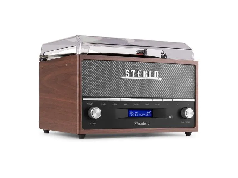 Audizio Plattenspieler mit Bluetooth Frisco Braun/Grau Audizio Plattenspieler mit Bluetooth Frisco Braun/Grau