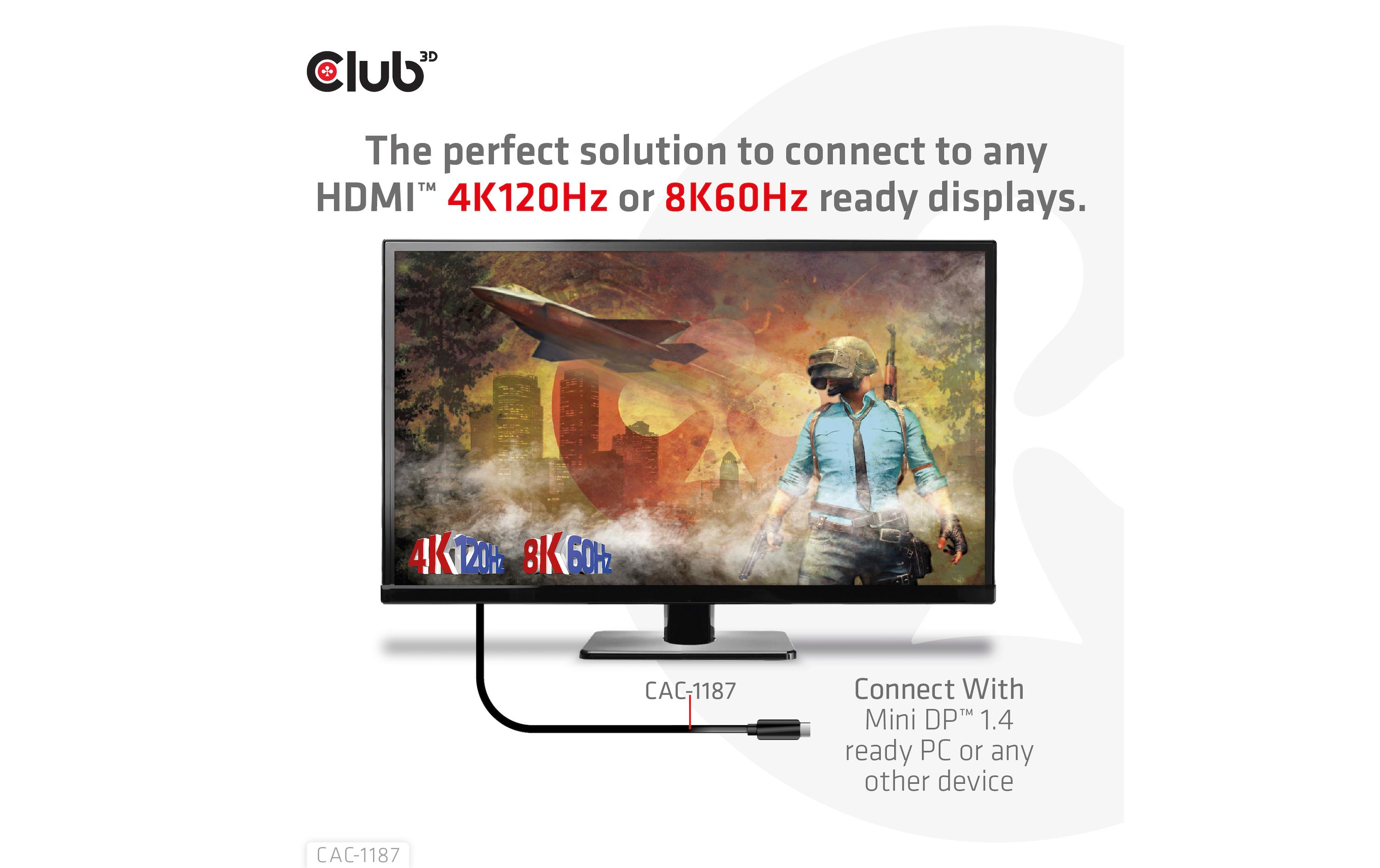 Club 3D Kabel CAC-1187 Mini-DisplayPort - HDMI, 1.8 m