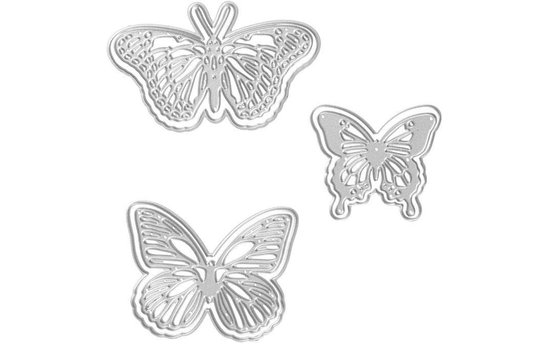 Creativ Company Stanzschablone 3-teilig, Schmetterlinge