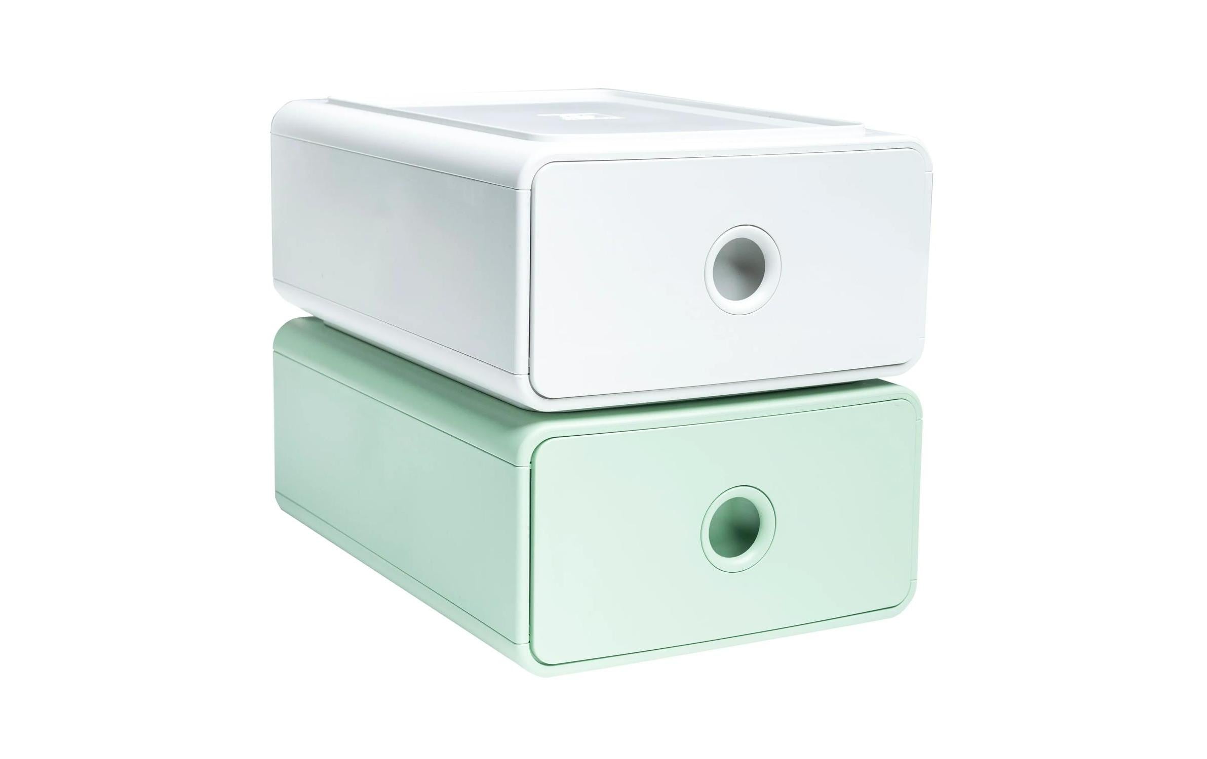 Exacompta Schubladenbox Tiny Box AutentiK, A5+, 1 Schublade, Weiss