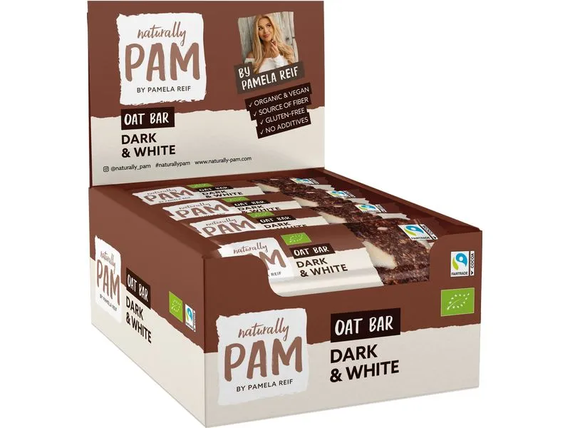 Naturally Pam Riegel Bio Oat Bar – Dark and White 12 x 40 g