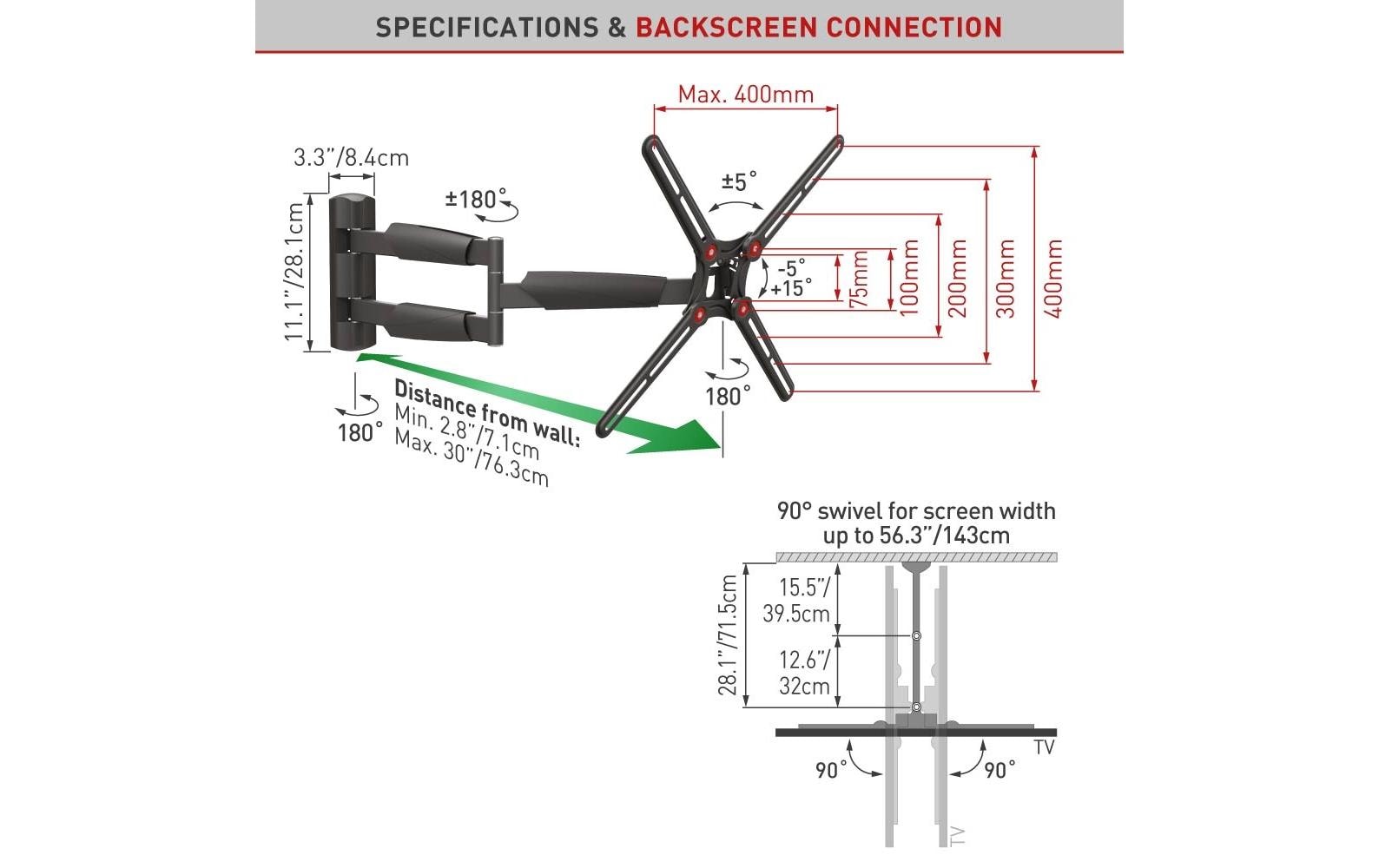 Barkan Wandhalterung WH 343XL-SW Schwarz Barkan Wandhalterung WH 343XL-SW Schwarz