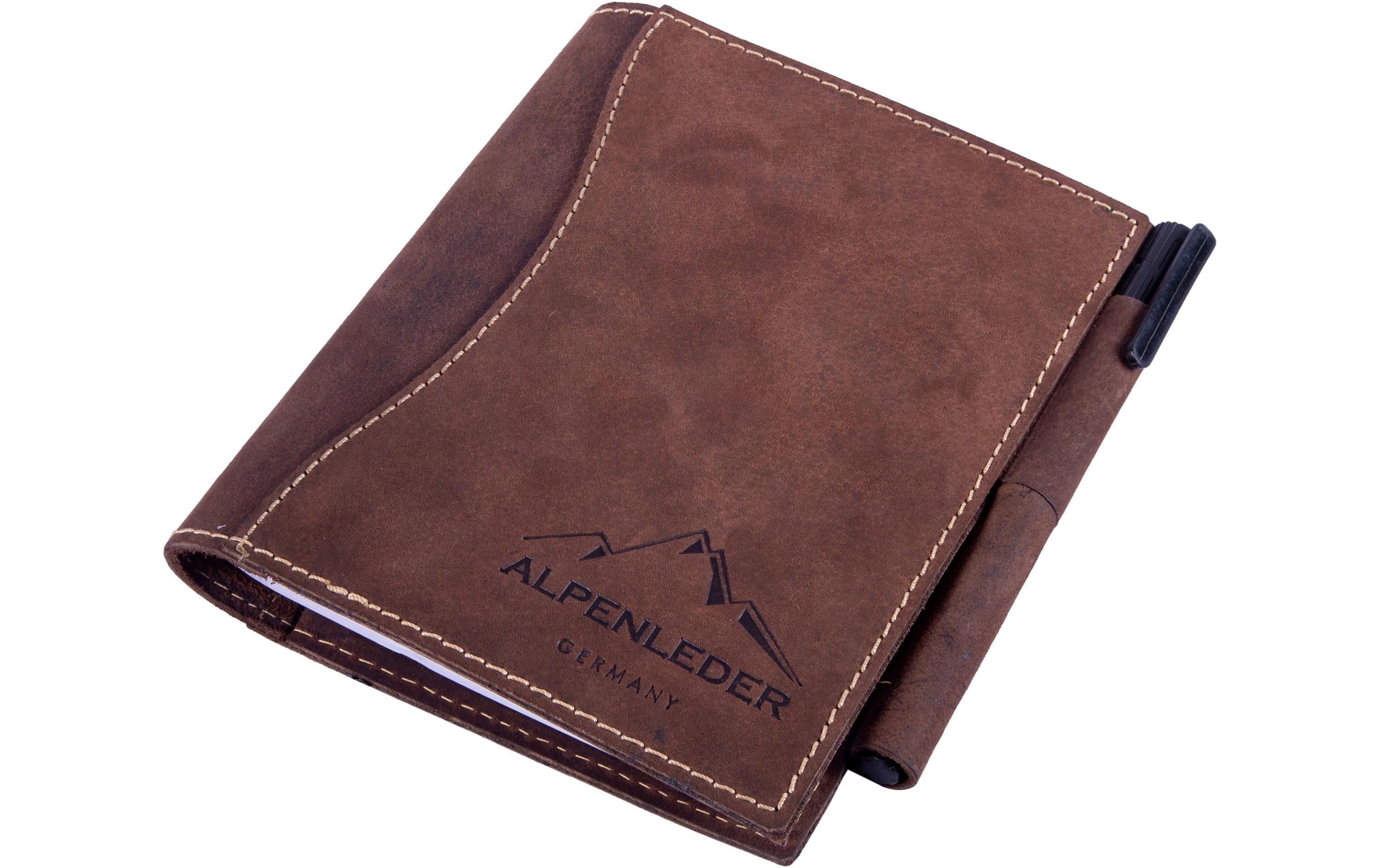 Alpenleder Notizbuch Goethe A6, liniert, Büffelleder braun