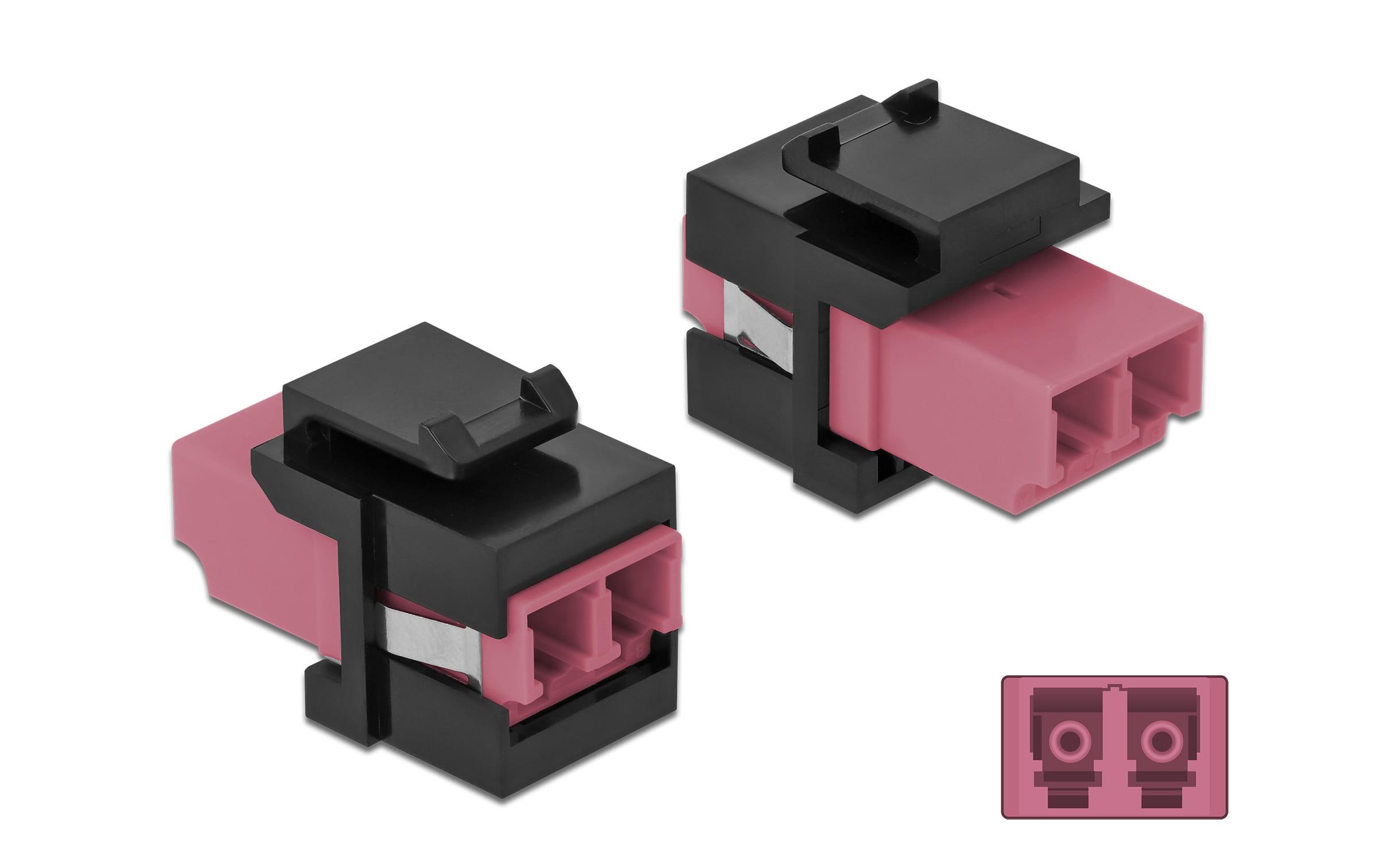 Delock Keystone-Modul LC Buchse zu LC Buchse Violett / Schwarz